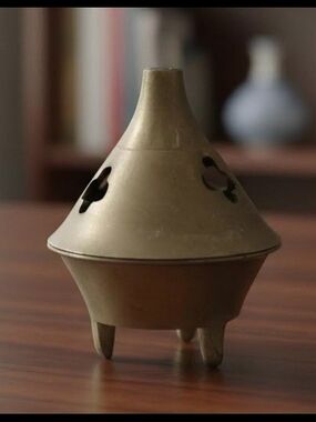 Vintage Incense stick Holder Solid Brass Cone Shaped Miniature 1.5”